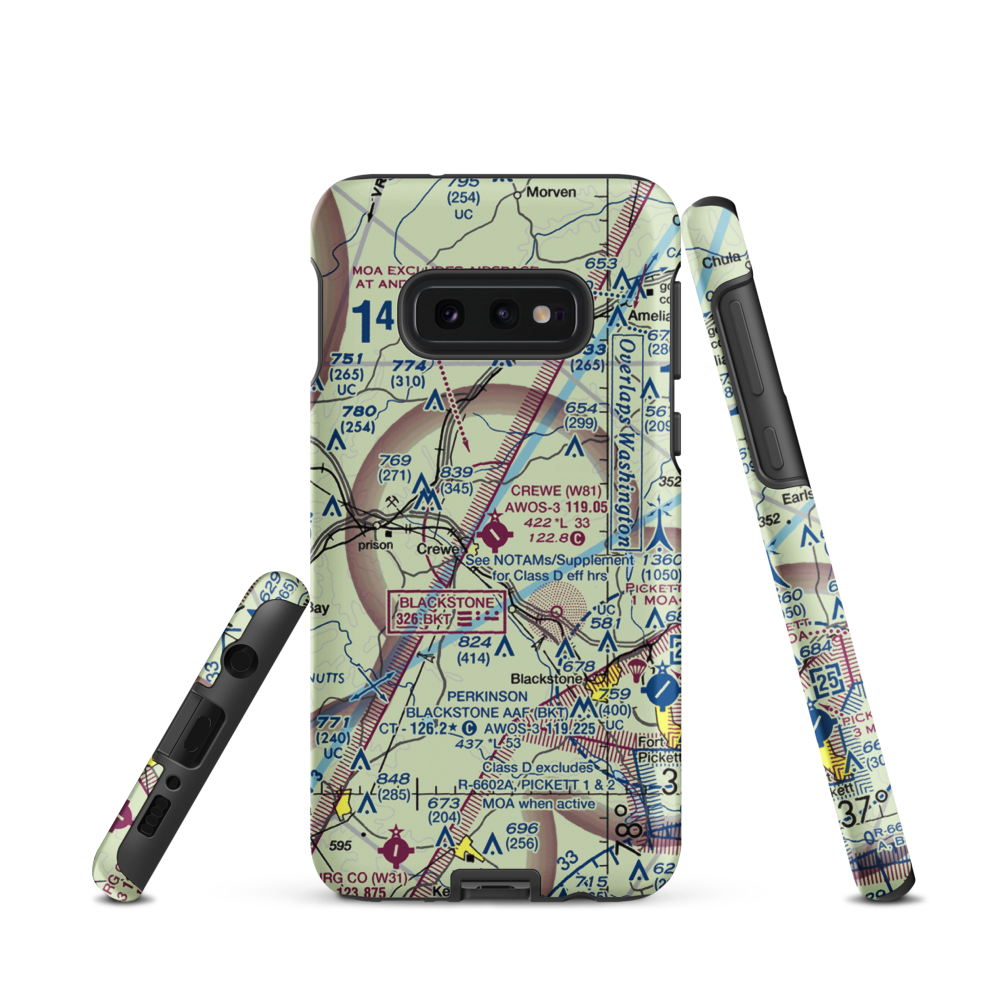 Crewe Municipal Airport (W81) VFR Sectional Samsung Phone Case Samsung Galaxy S10 Plus model shown