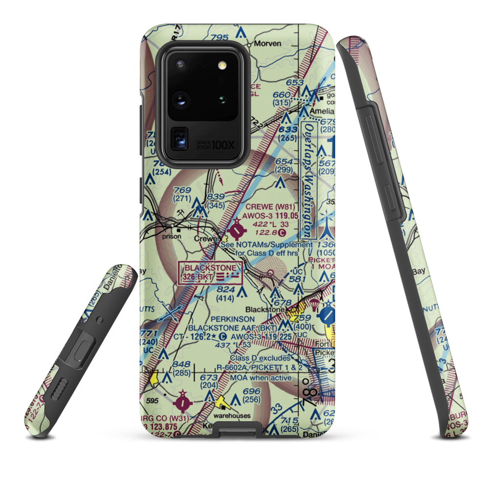 Crewe Municipal Airport (W81) VFR Sectional Samsung Phone Case Samsung Galaxy S20 Ultra model shown