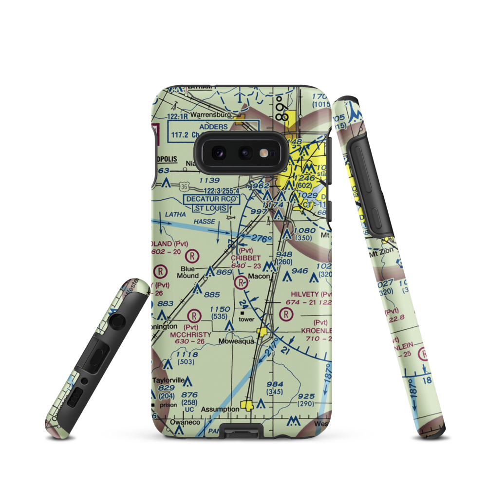 Cribbet Airport (1IS3) VFR Sectional Samsung Phone Case Samsung Galaxy S10 Plus model shown