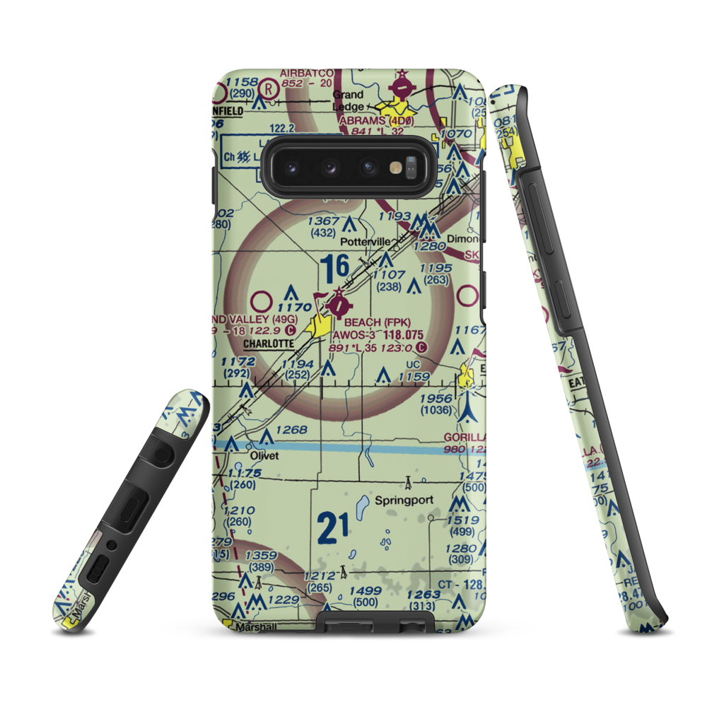Crippen Field (MI11) VFR Sectional Samsung Phone Case Samsung Galaxy S10e model shown