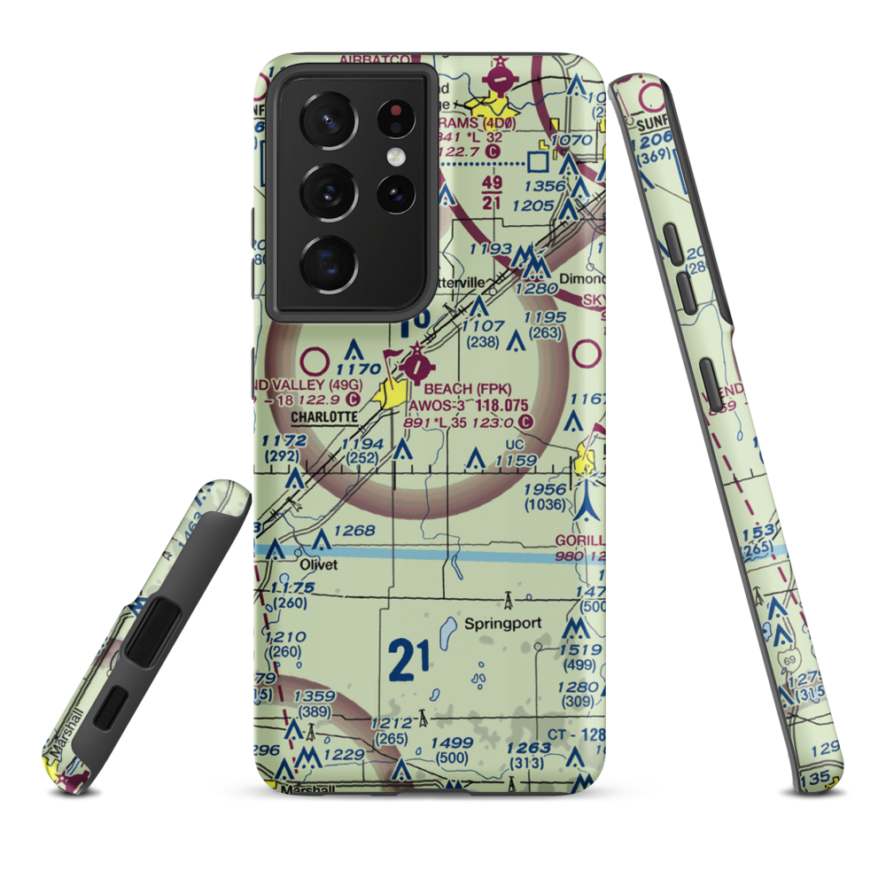 Crippen Field (MI11) VFR Sectional Samsung Phone Case Samsung Galaxy S21 Ultra model shown