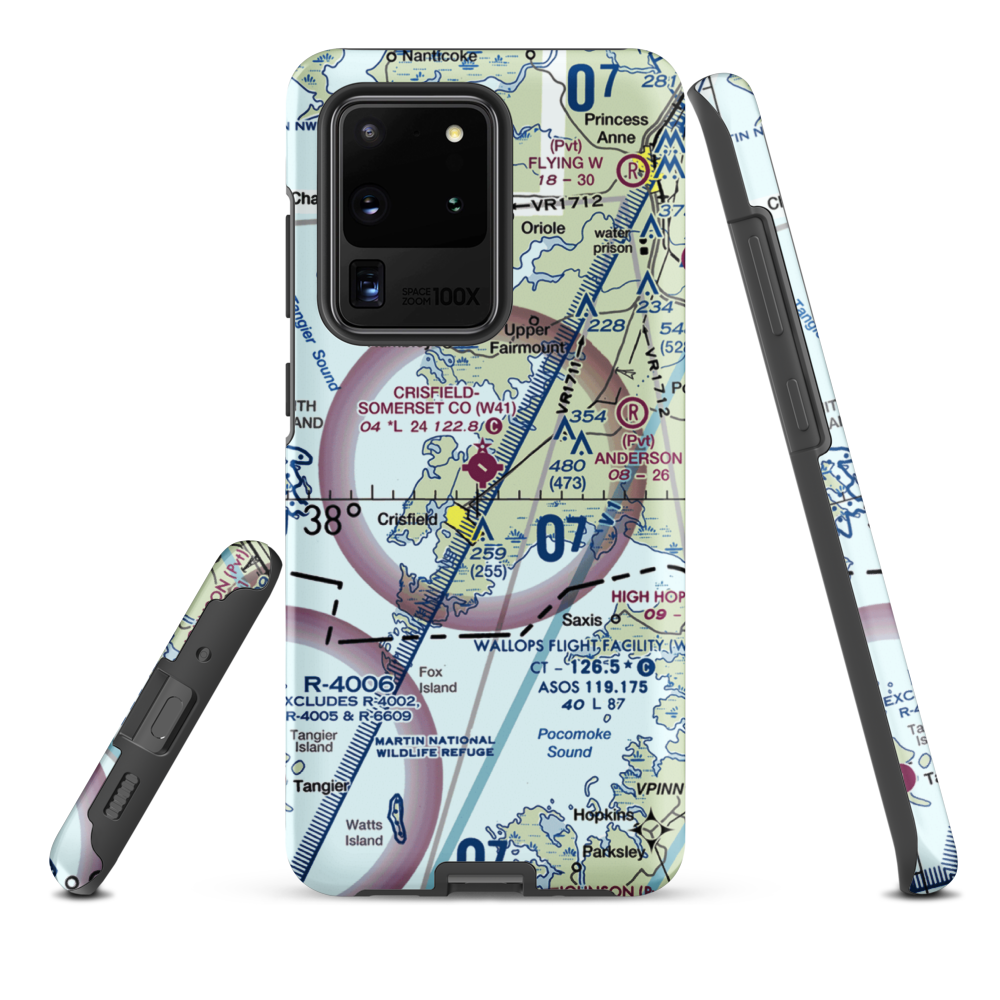 Crisfield Municipal Airport (W41) VFR Sectional Samsung Phone Case Samsung Galaxy S20 Ultra model shown