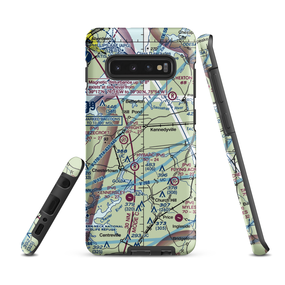 Cromwell Farm Airport (MD63) VFR Sectional Samsung Phone Case Samsung Galaxy S10 Plus model shown
