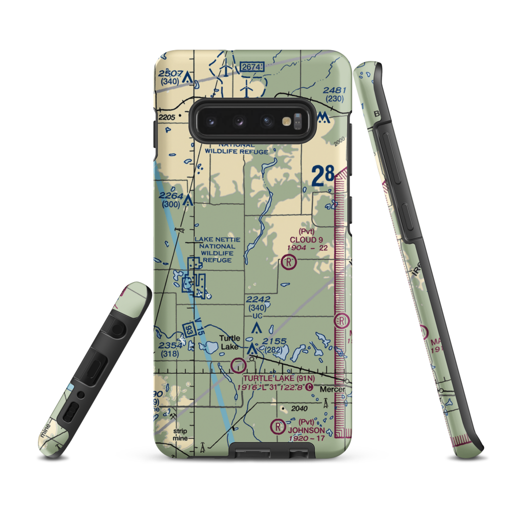 Crooked Lake Airstrip (20ND) VFR Sectional Samsung Phone Case Samsung Galaxy S10 Plus model shown