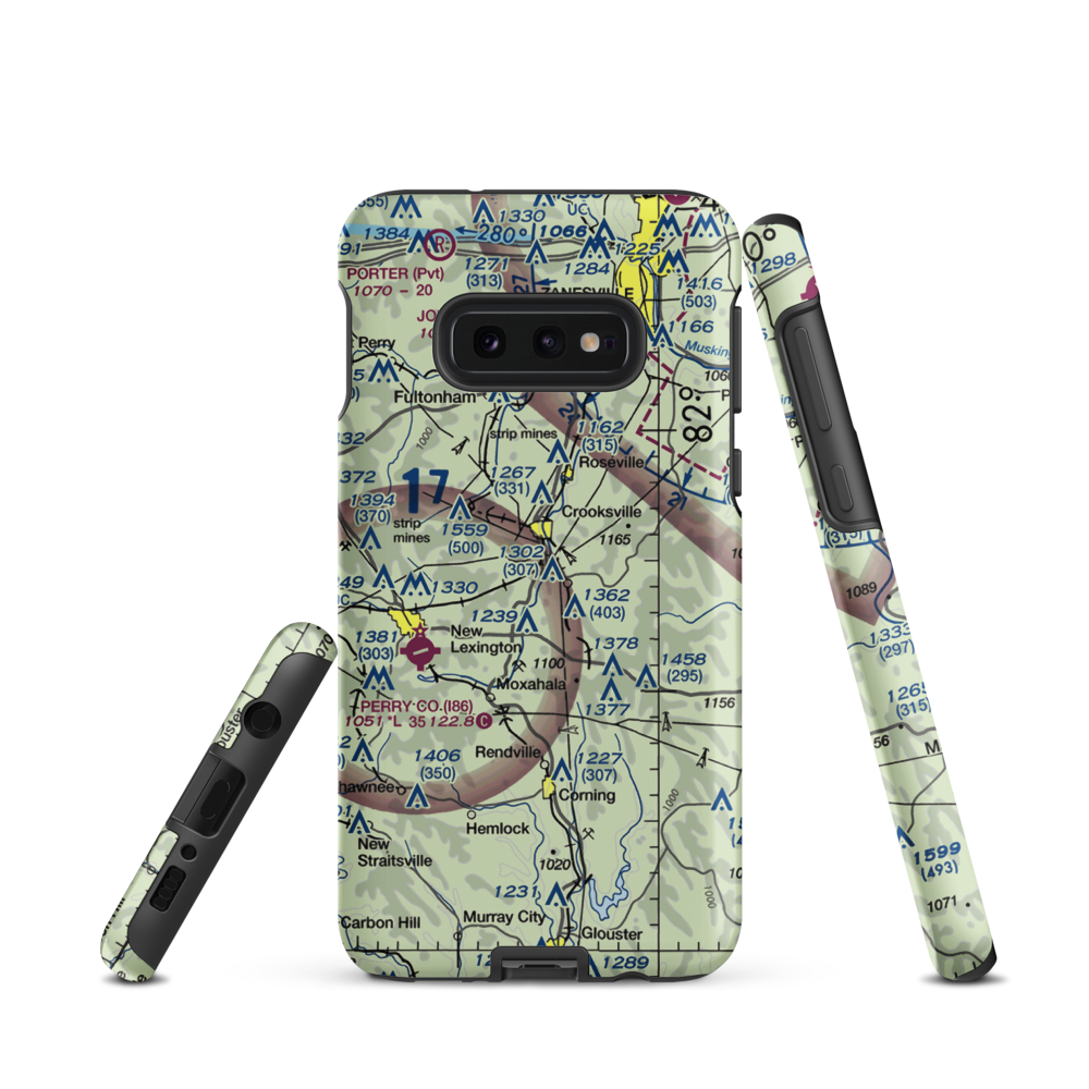Crooksville Airport (I84) VFR Sectional Samsung Phone Case Samsung Galaxy S10e model shown