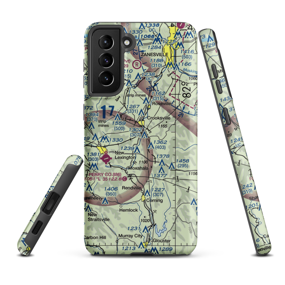 Crooksville Airport (I84) VFR Sectional Samsung Phone Case Samsung Galaxy S21 FE model shown