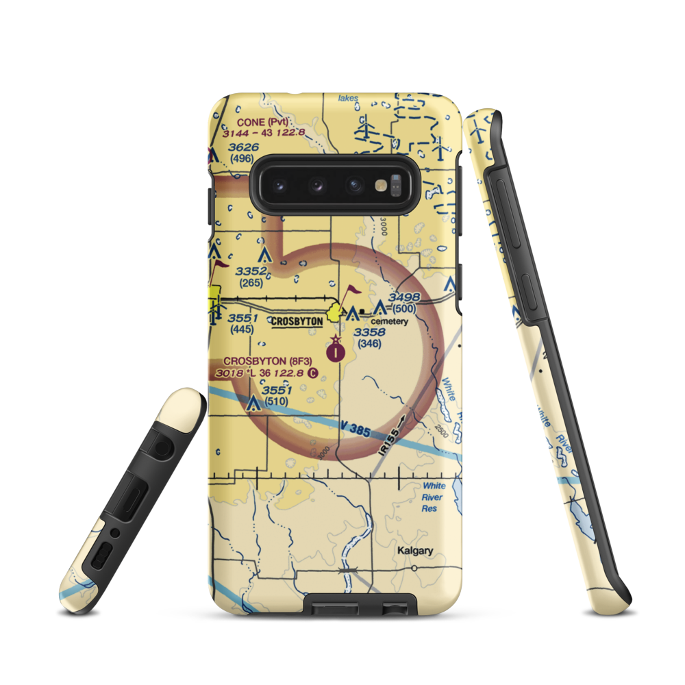 Crosbyton Municipal Airport (8F3) VFR Sectional Samsung Phone Case Samsung Galaxy S10 model shown