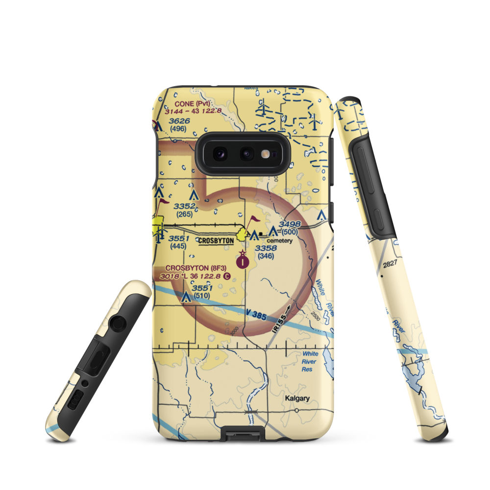 Crosbyton Municipal Airport (8F3) VFR Sectional Samsung Phone Case Samsung Galaxy S10 Plus model shown