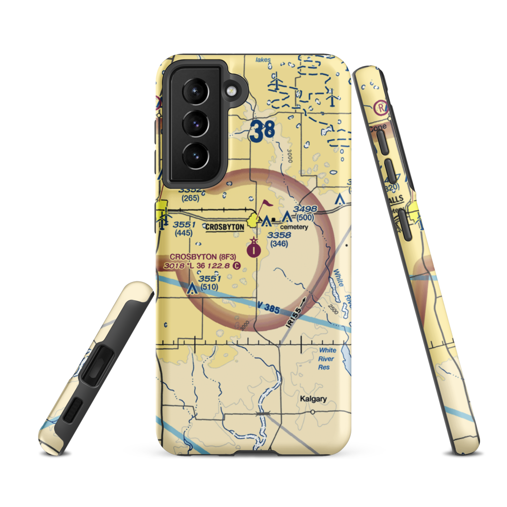 Crosbyton Municipal Airport (8F3) VFR Sectional Samsung Phone Case Samsung Galaxy S21 FE model shown