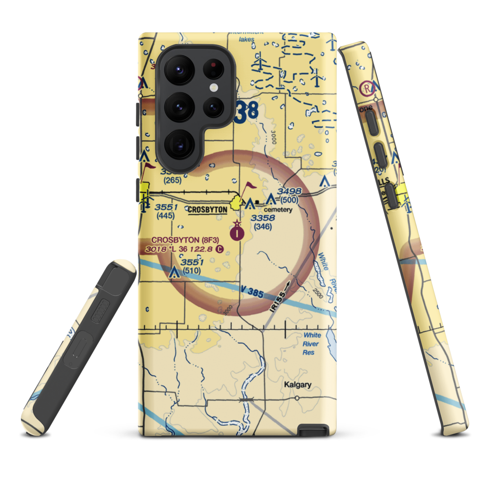 Crosbyton Municipal Airport (8F3) VFR Sectional Samsung Phone Case Samsung Galaxy S22 Ultra model shown