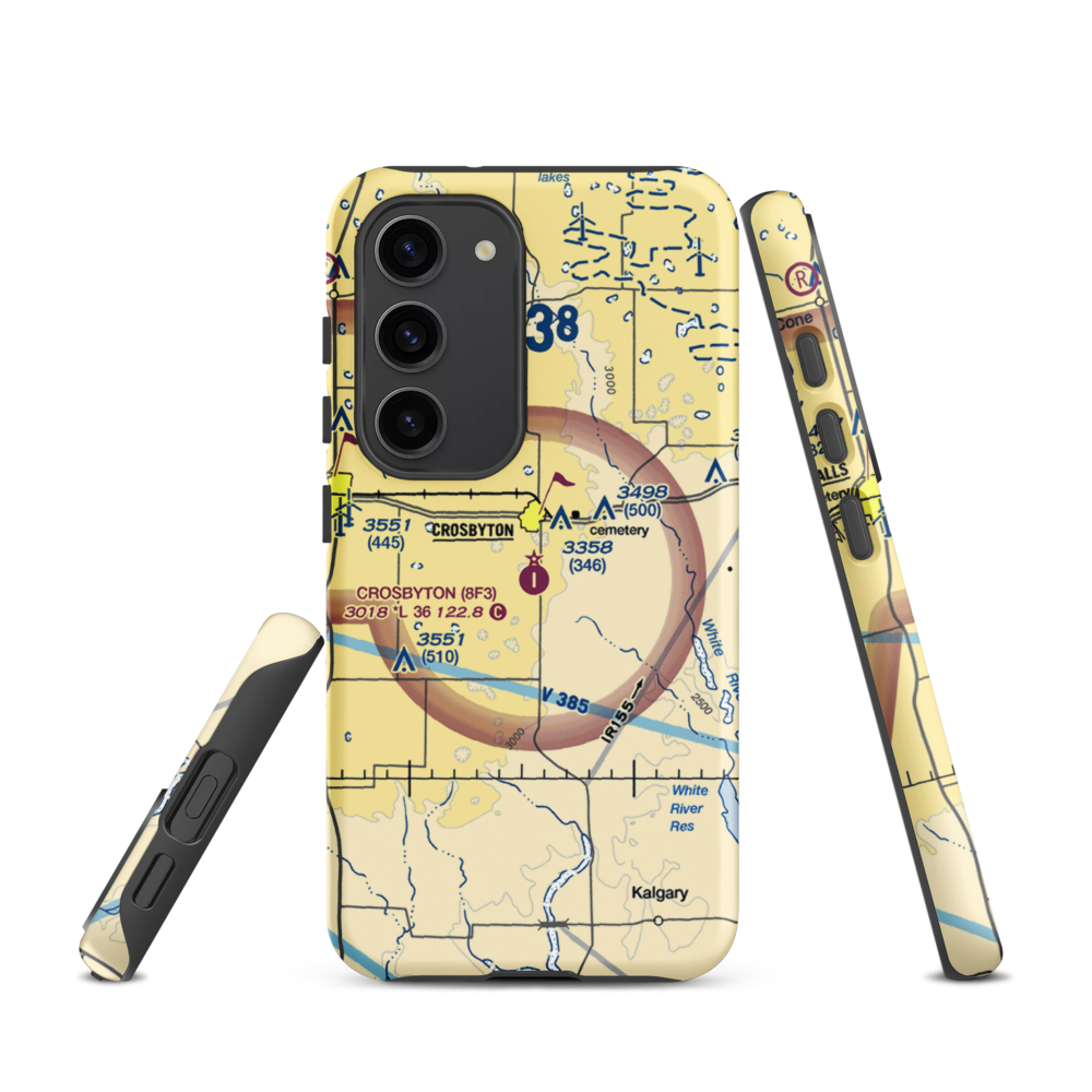 Crosbyton Municipal Airport (8F3) VFR Sectional Samsung Phone Case Samsung Galaxy S23 model shown