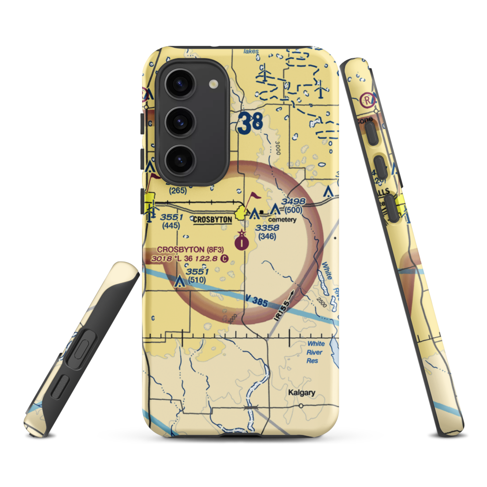 Crosbyton Municipal Airport (8F3) VFR Sectional Samsung Phone Case Samsung Galaxy S23 Plus model shown