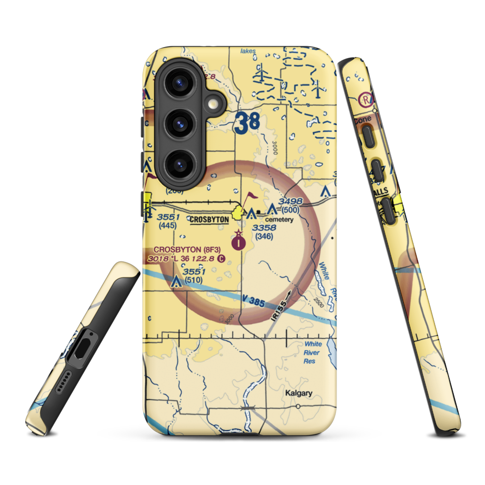 Crosbyton Municipal Airport (8F3) VFR Sectional Samsung Phone Case Samsung Galaxy S24 Plus model shown