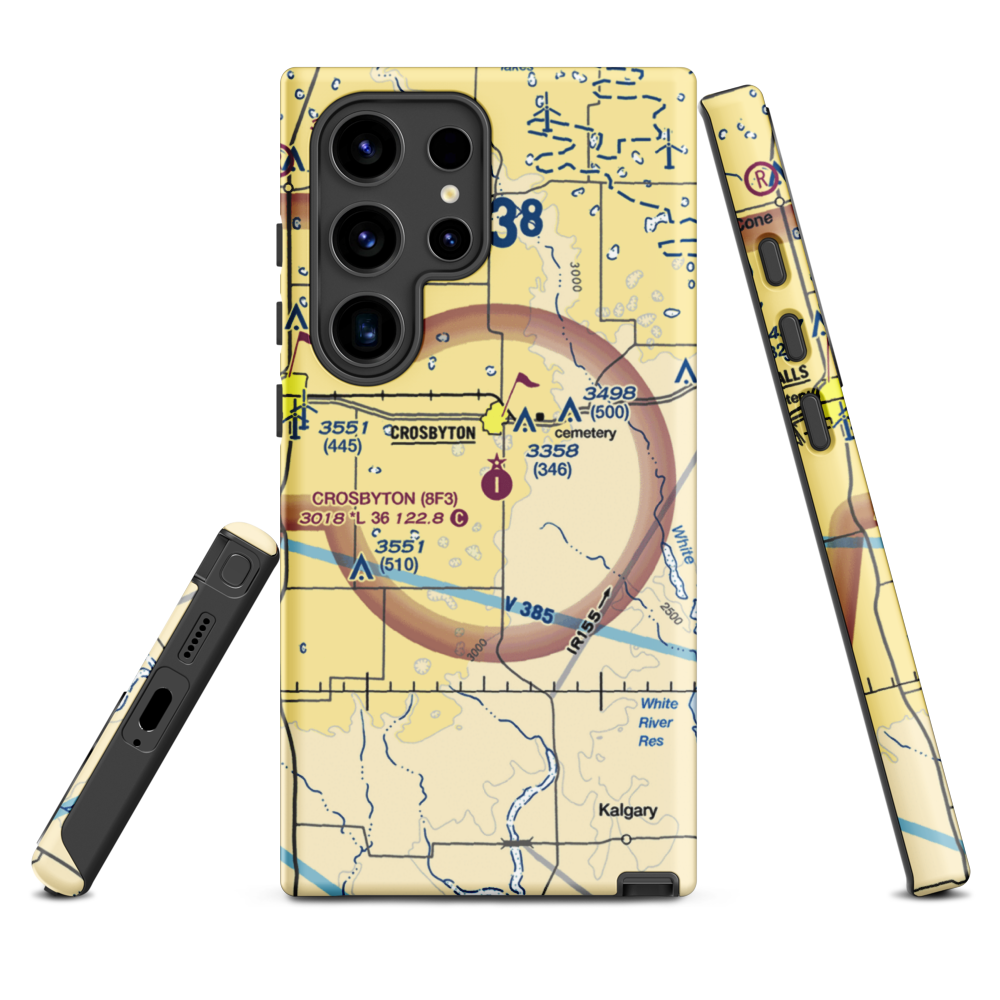 Crosbyton Municipal Airport (8F3) VFR Sectional Samsung Phone Case Samsung Galaxy S24 Ultra model shown
