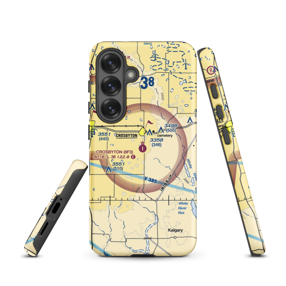 Crosbyton Municipal Airport (8F3) VFR Sectional Samsung Phone Case Samsung Galaxy S25 model shown
