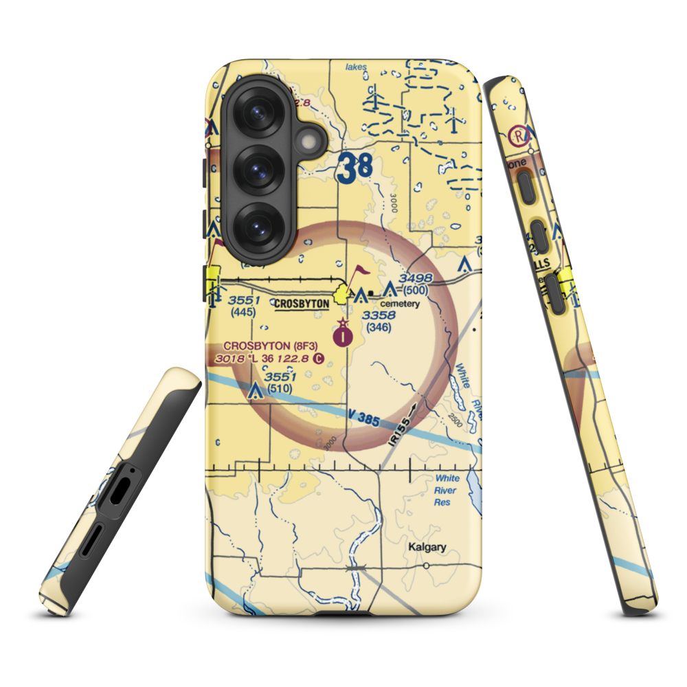 Crosbyton Municipal Airport (8F3) VFR Sectional Samsung Phone Case Samsung Galaxy S25 Plus model shown