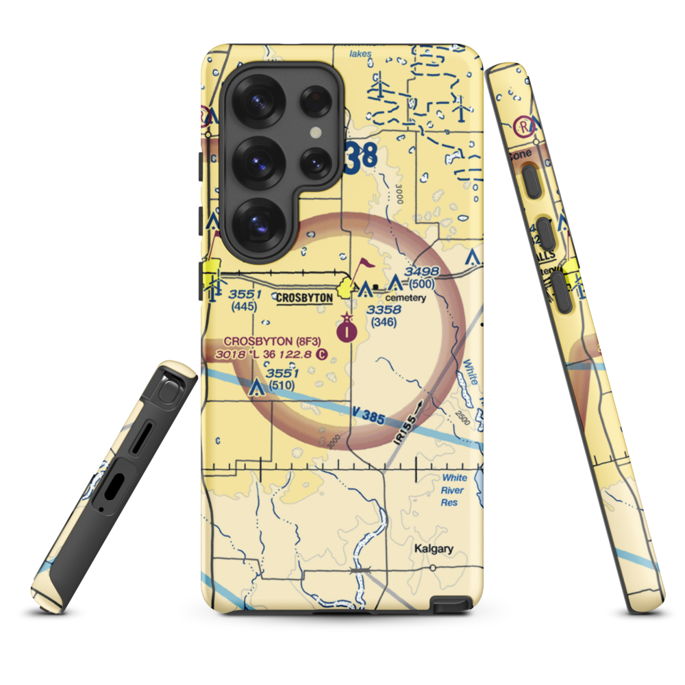 Crosbyton Municipal Airport (8F3) VFR Sectional Samsung Phone Case Samsung Galaxy S25 Ultra model shown