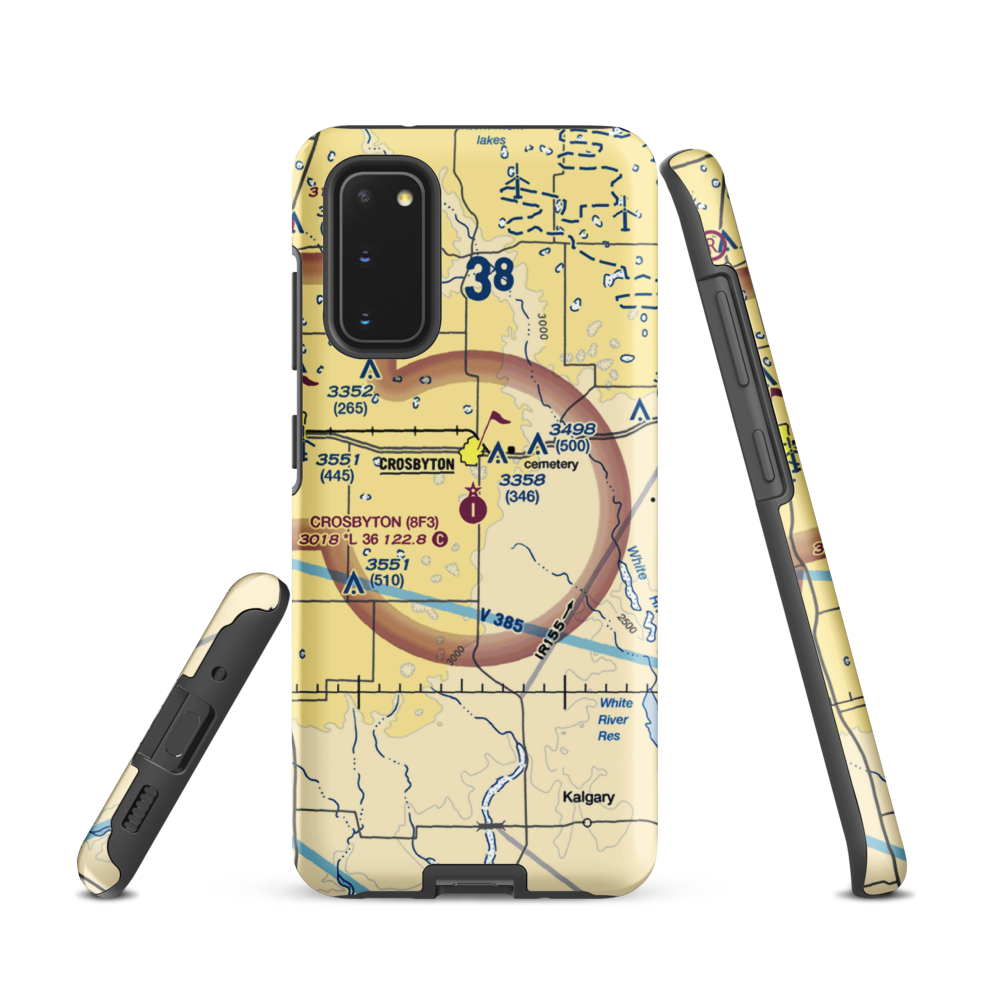 Crosbyton Municipal Airport (8F3) VFR Sectional Samsung Phone Case Samsung Galaxy S20 model shown