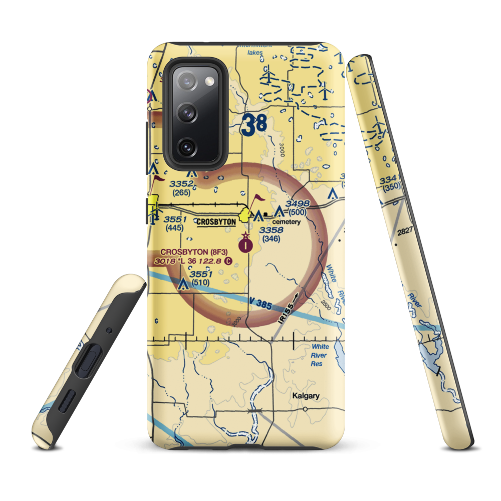 Crosbyton Municipal Airport (8F3) VFR Sectional Samsung Phone Case Samsung Galaxy S20 FE model shown