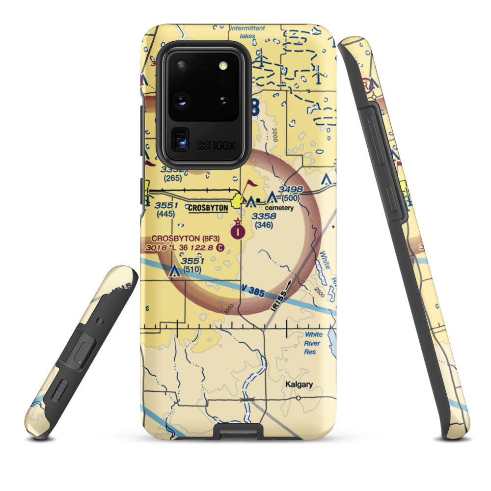 Crosbyton Municipal Airport (8F3) VFR Sectional Samsung Phone Case Samsung Galaxy S20 Ultra model shown