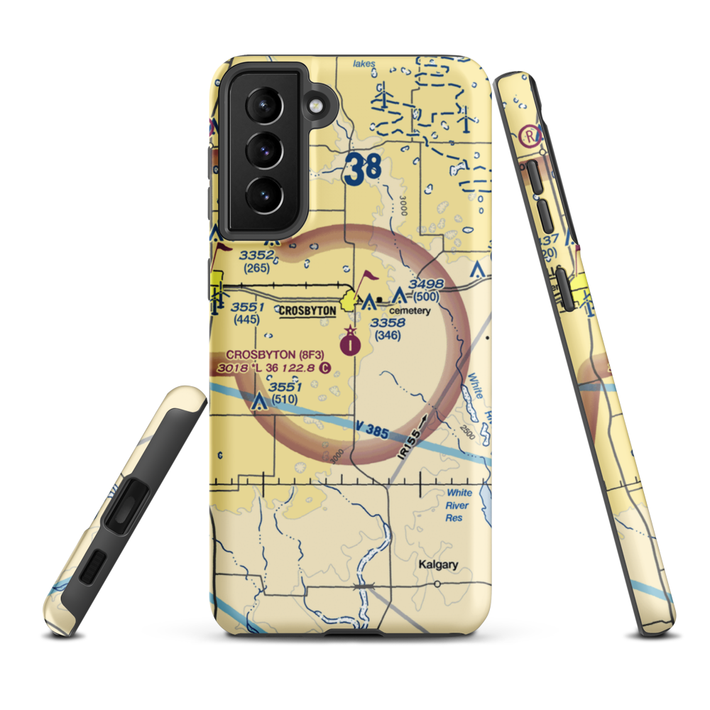 Crosbyton Municipal Airport (8F3) VFR Sectional Samsung Phone Case Samsung Galaxy S21 FE model shown