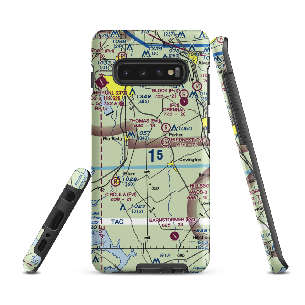 Cross Wind Acres Airport (TE47) VFR Sectional Samsung Phone Case Samsung Galaxy S10 Plus model shown