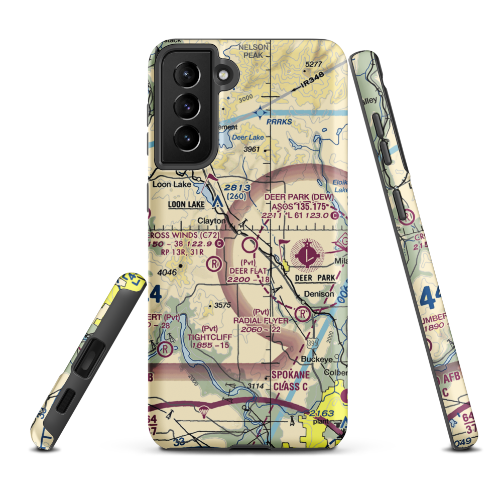Cross Winds Airport (C72) VFR Sectional Samsung Phone Case Samsung Galaxy S21 FE model shown