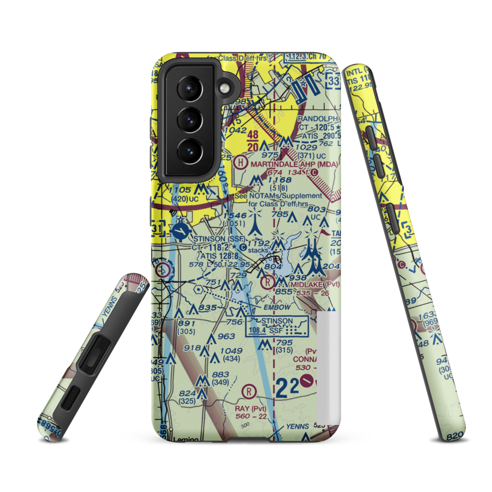 Cross-B Airport (24XA) VFR Sectional Samsung Phone Case Samsung Galaxy S21 FE model shown