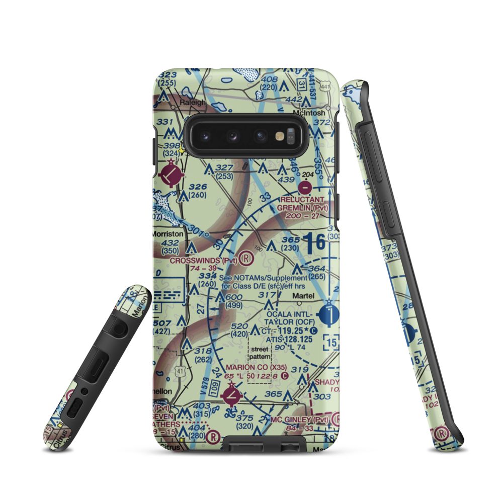 Crosswind Farm Airport (FL19) VFR Sectional Samsung Phone Case Samsung Galaxy S10 model shown