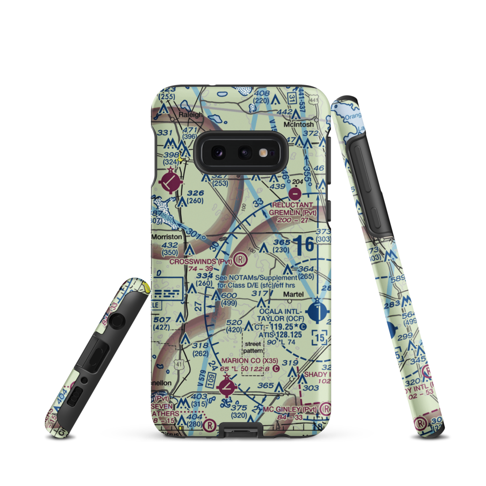 Crosswind Farm Airport (FL19) VFR Sectional Samsung Phone Case Samsung Galaxy S10e model shown