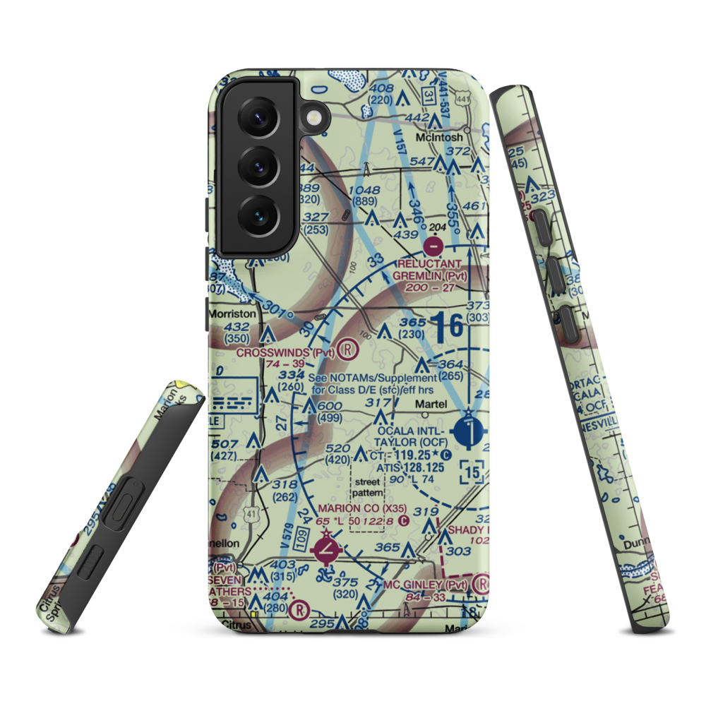 Crosswind Farm Airport (FL19) VFR Sectional Samsung Phone Case Samsung Galaxy S22 Plus model shown