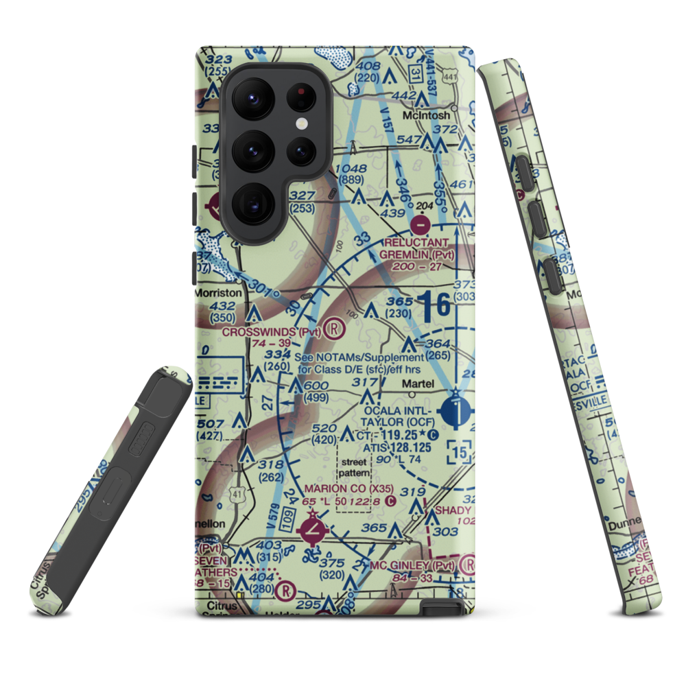 Crosswind Farm Airport (FL19) VFR Sectional Samsung Phone Case Samsung Galaxy S22 Ultra model shown