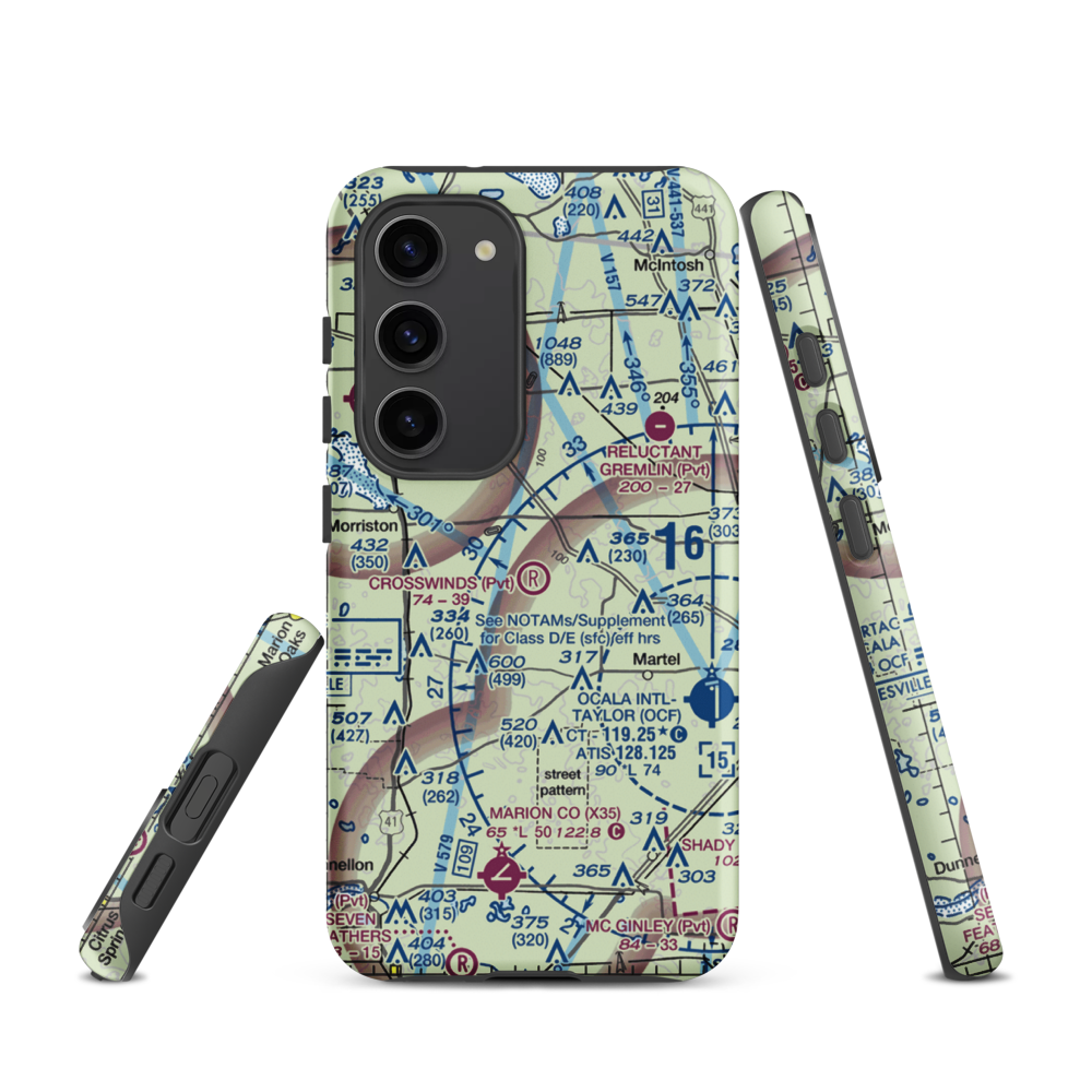 Crosswind Farm Airport (FL19) VFR Sectional Samsung Phone Case Samsung Galaxy S23 model shown
