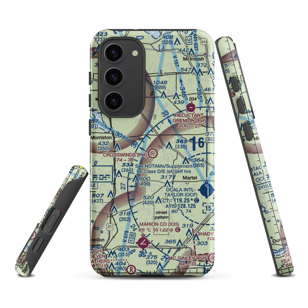 Crosswind Farm Airport (FL19) VFR Sectional Samsung Phone Case Samsung Galaxy S23 Plus model shown