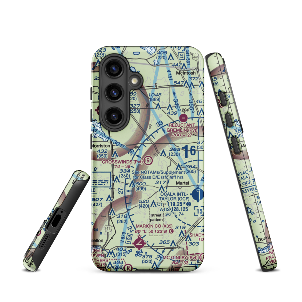 Crosswind Farm Airport (FL19) VFR Sectional Samsung Phone Case Samsung Galaxy S24 model shown