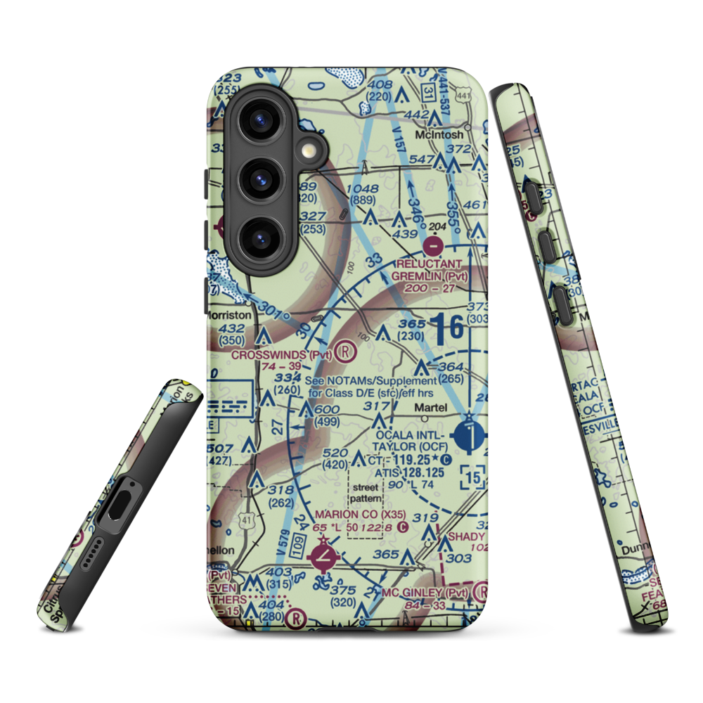 Crosswind Farm Airport (FL19) VFR Sectional Samsung Phone Case Samsung Galaxy S24 Plus model shown
