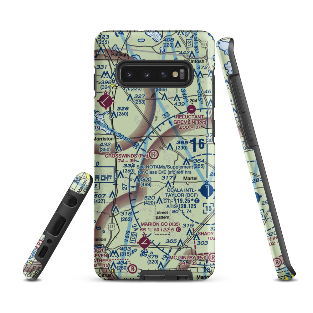 Crosswind Farm Airport (FL19) VFR Sectional Samsung Phone Case Samsung Galaxy S10 Plus model shown