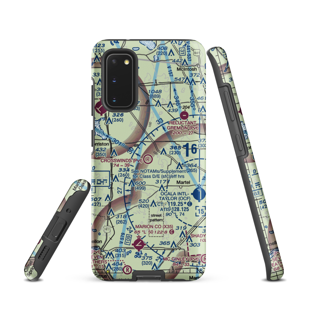 Crosswind Farm Airport (FL19) VFR Sectional Samsung Phone Case Samsung Galaxy S20 model shown