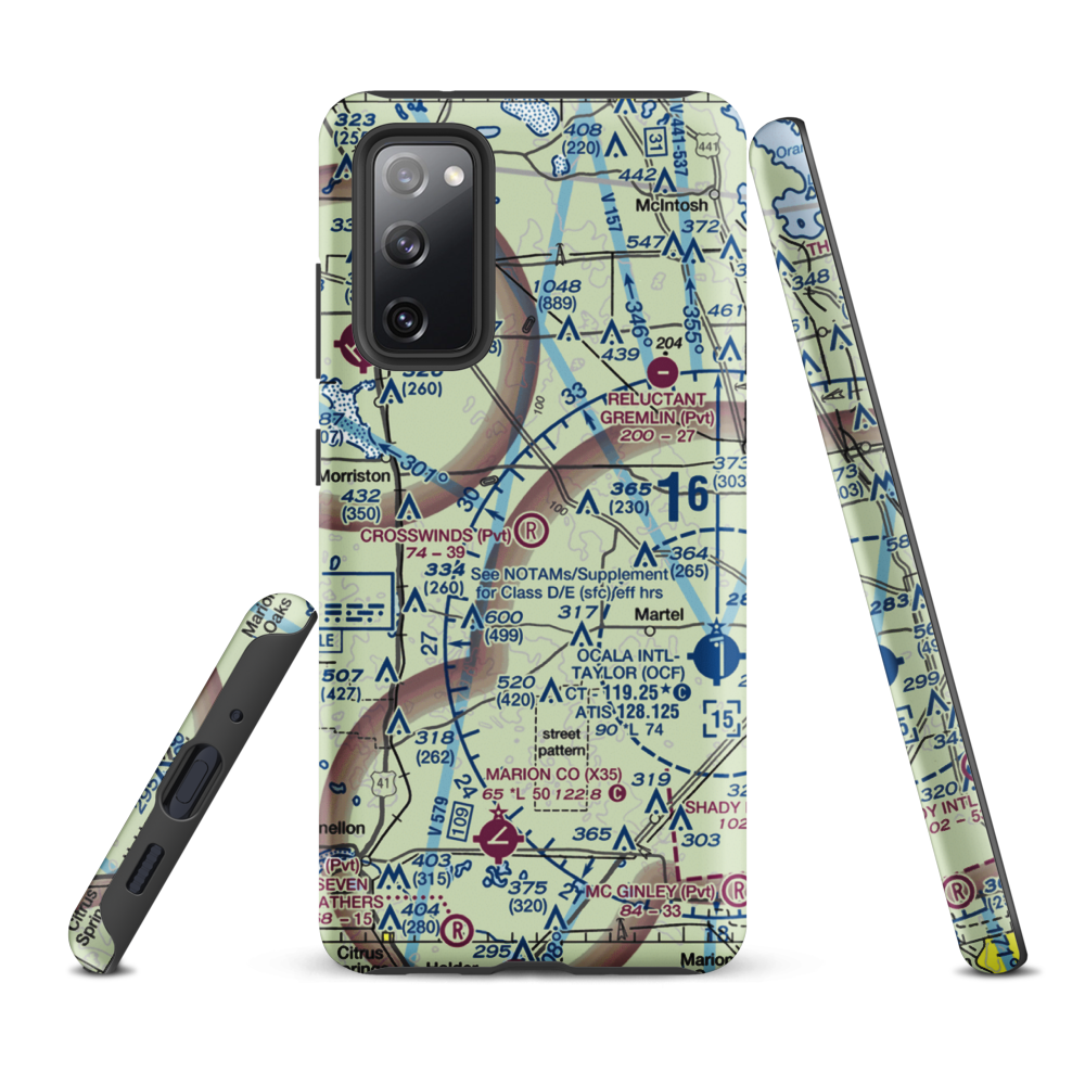 Crosswind Farm Airport (FL19) VFR Sectional Samsung Phone Case Samsung Galaxy S20 FE model shown