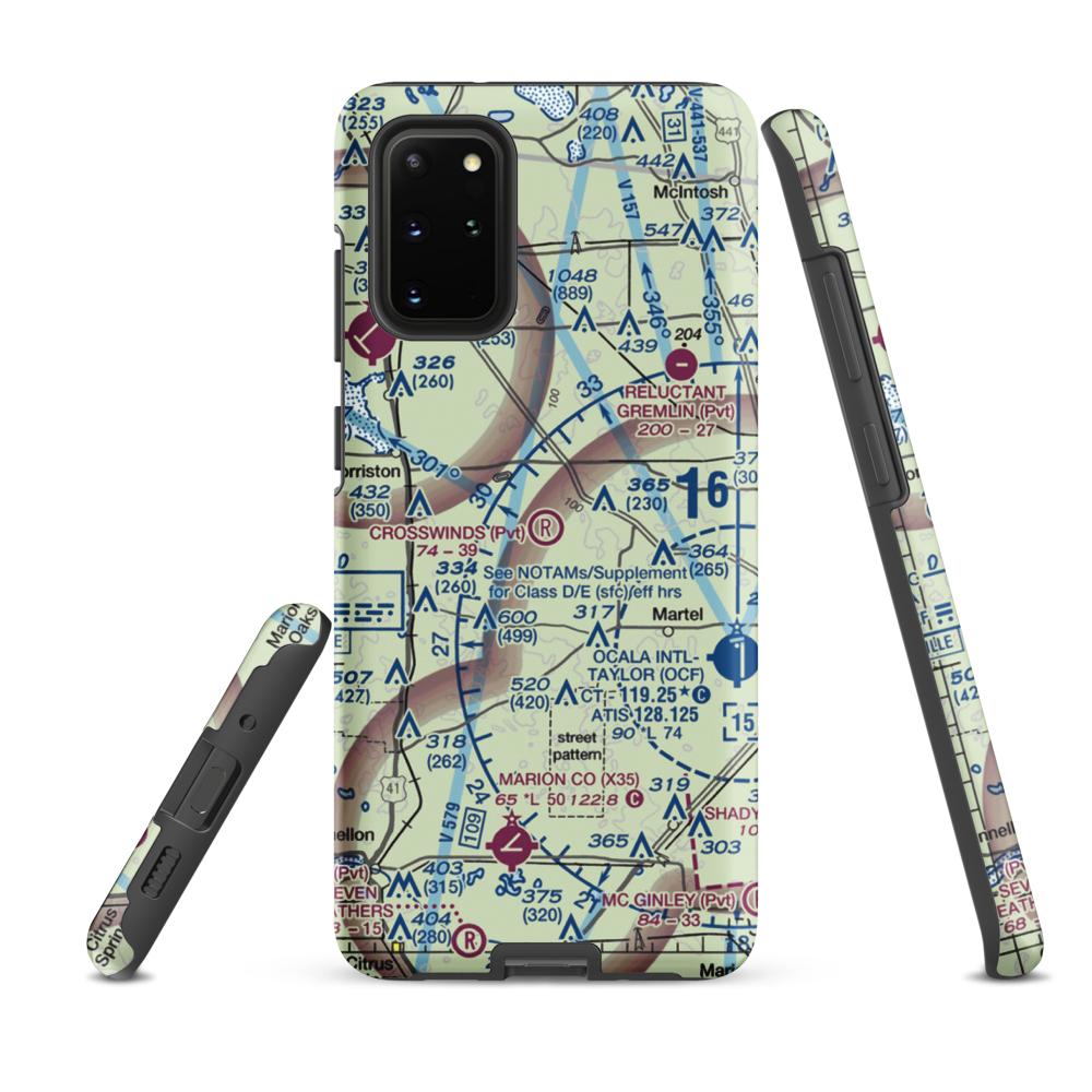 Crosswind Farm Airport (FL19) VFR Sectional Samsung Phone Case Samsung Galaxy S20 Plus model shown