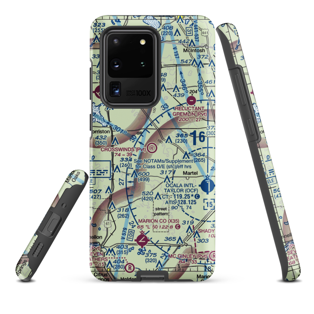 Crosswind Farm Airport (FL19) VFR Sectional Samsung Phone Case Samsung Galaxy S20 Ultra model shown