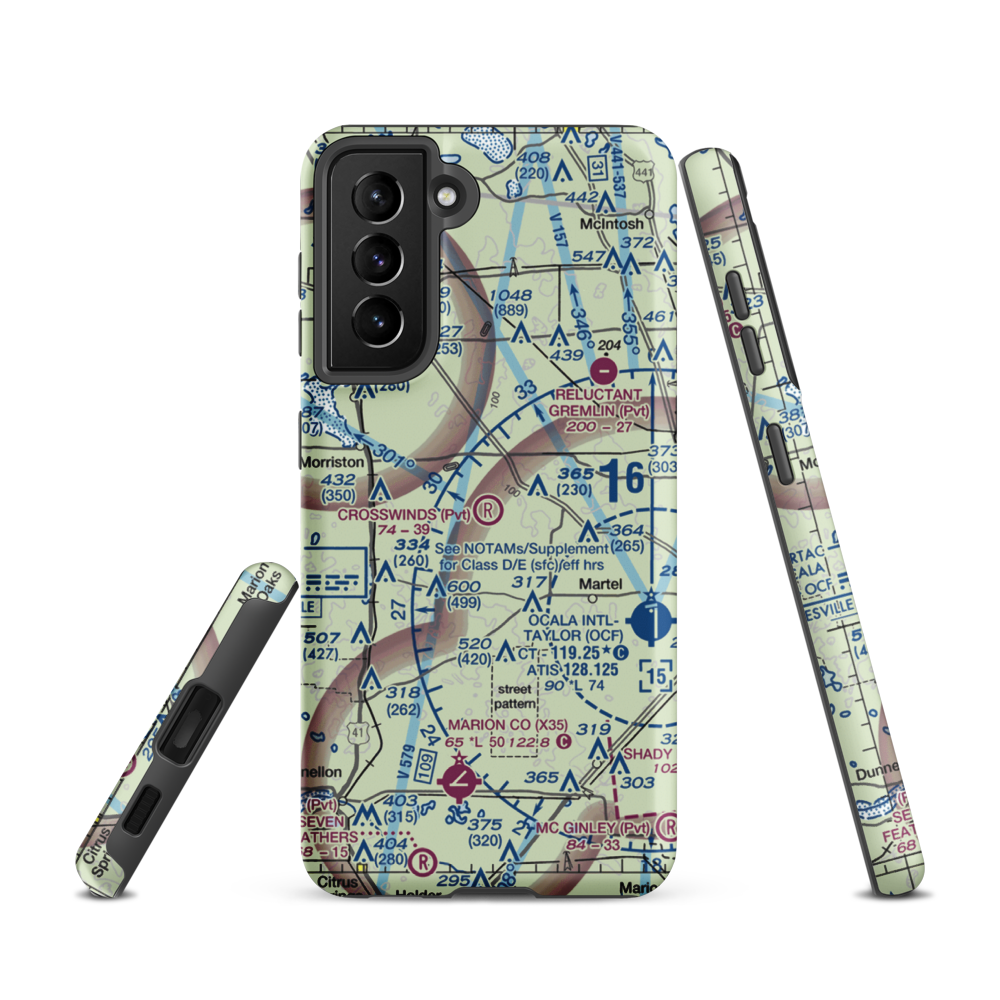 Crosswind Farm Airport (FL19) VFR Sectional Samsung Phone Case Samsung Galaxy S21 model shown