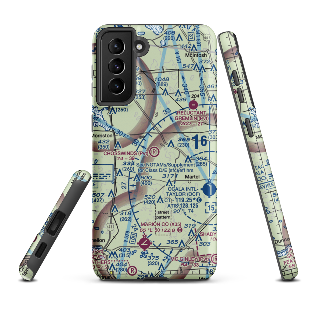 Crosswind Farm Airport (FL19) VFR Sectional Samsung Phone Case Samsung Galaxy S21 Plus model shown
