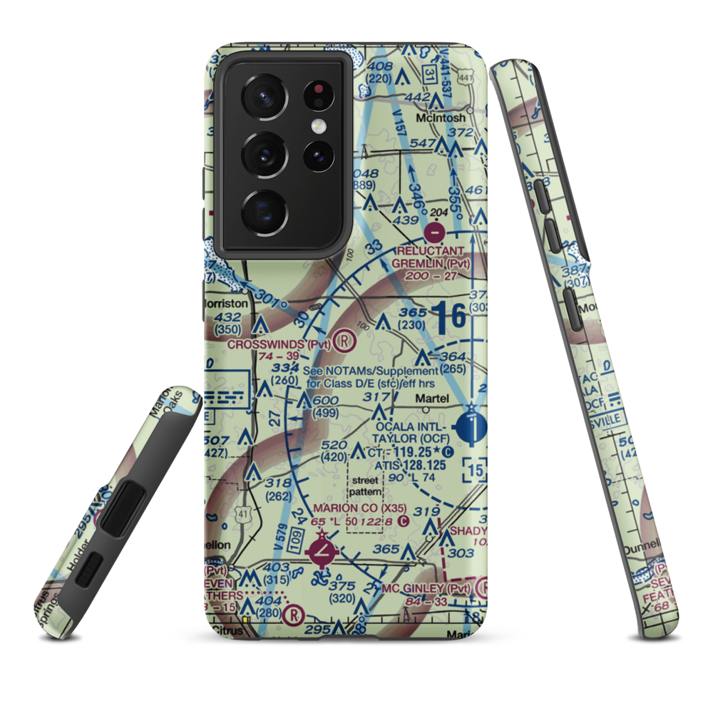 Crosswind Farm Airport (FL19) VFR Sectional Samsung Phone Case Samsung Galaxy S21 Ultra model shown