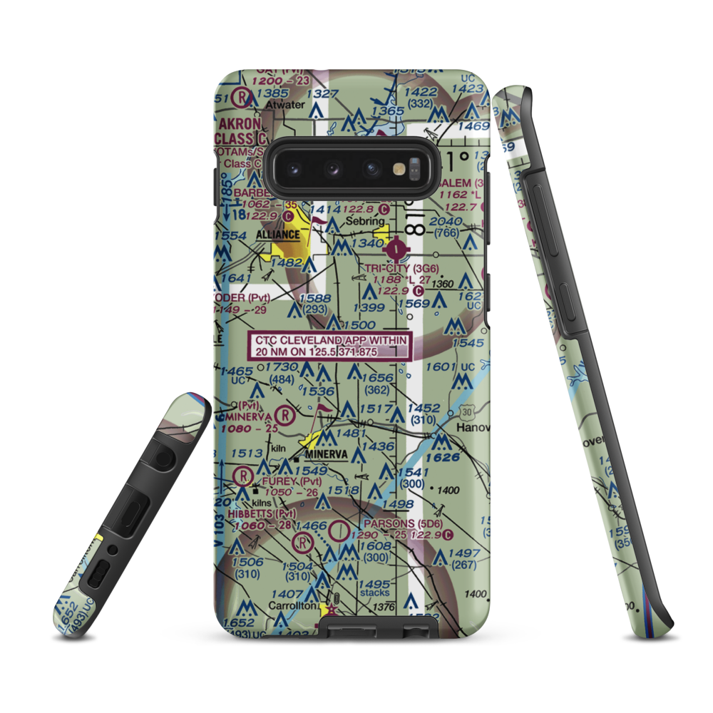 Crosswind Meadows Airport (39OH) VFR Sectional Samsung Phone Case Samsung Galaxy S10 Plus model shown