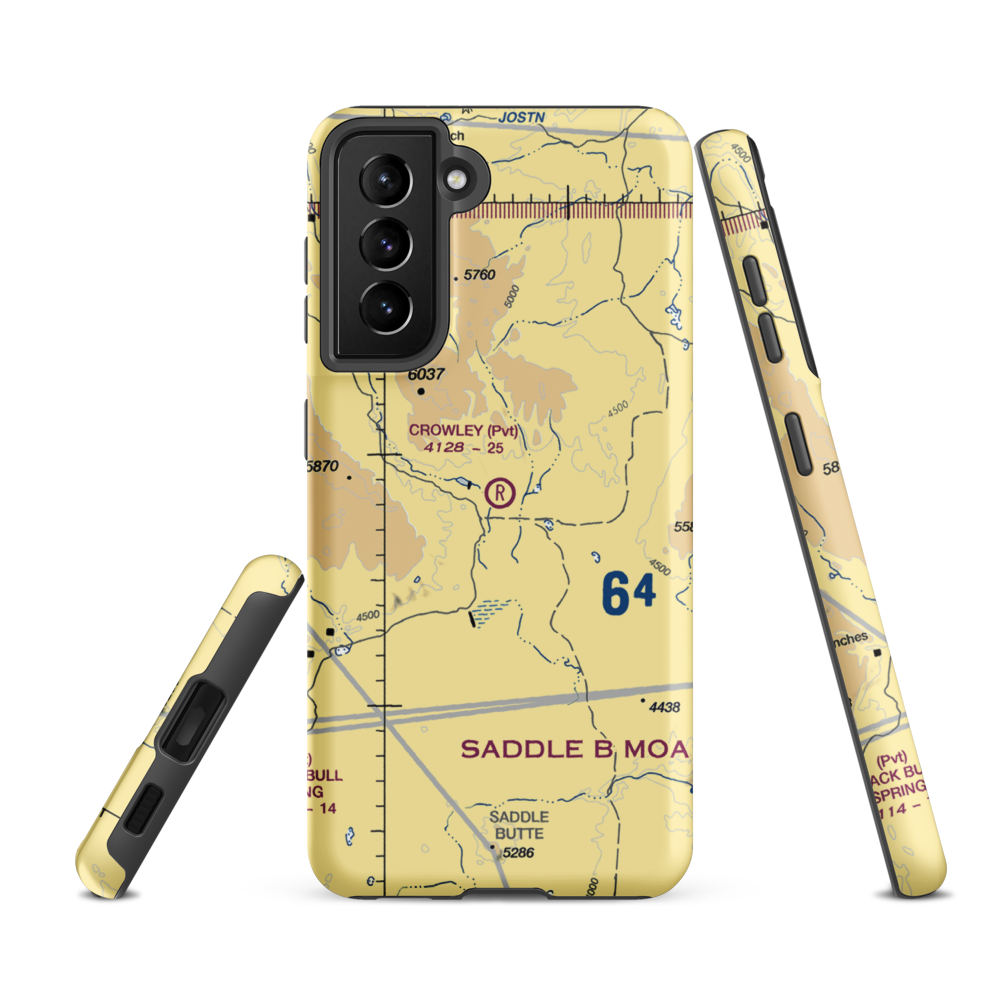 Crowley Ranch Airstrip (78OR) VFR Sectional Samsung Phone Case Samsung Galaxy S21 FE model shown
