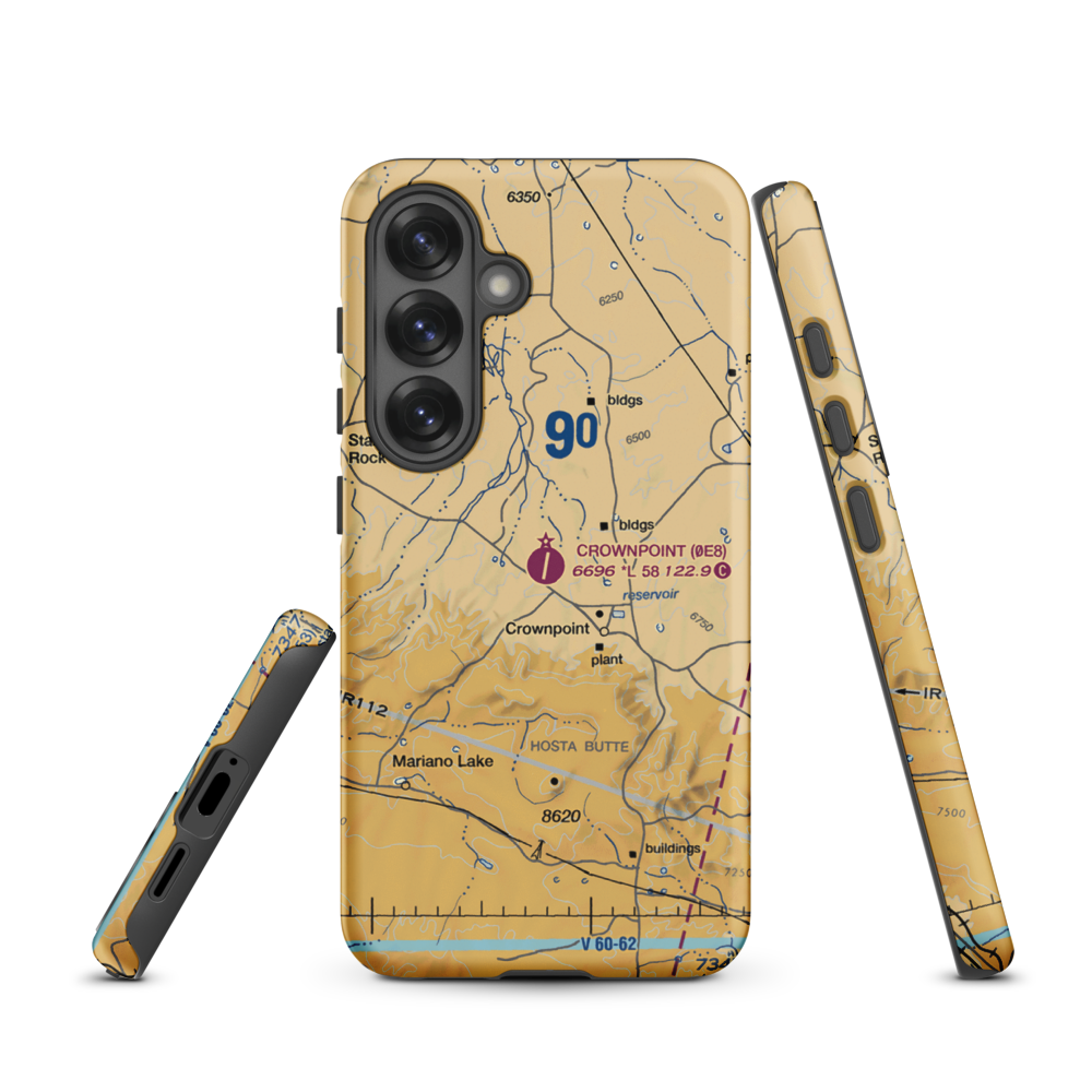 Crownpoint Airport (0E8) VFR Sectional Samsung Phone Case Samsung Galaxy S25 model shown