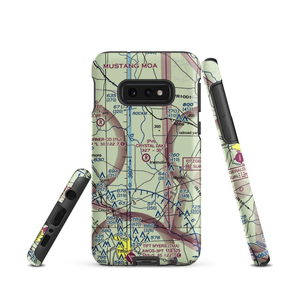 Crystal Lake Airpark (0GE1) VFR Sectional Samsung Phone Case Samsung Galaxy S10 Plus model shown