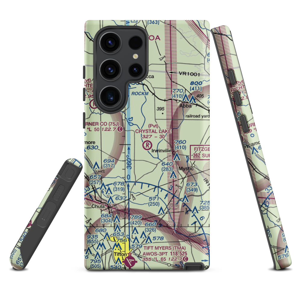 Crystal Lake Airpark (0GE1) VFR Sectional Samsung Phone Case Samsung Galaxy S23 Ultra model shown