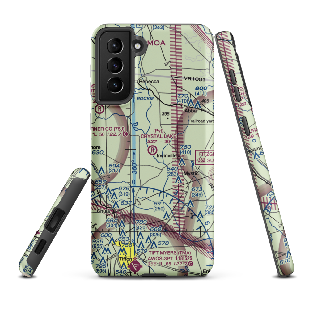 Crystal Lake Airpark (0GE1) VFR Sectional Samsung Phone Case Samsung Galaxy S21 FE model shown